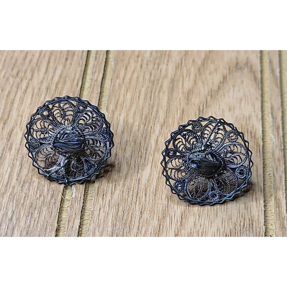 Vintage Screwback EARRINGS, Sundial/Sombrero??